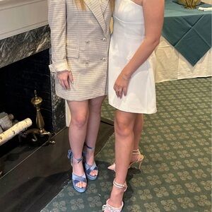 White Strapless mini Dress